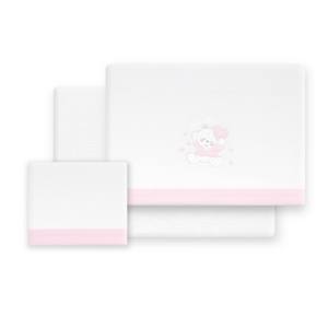 Juego de Ropa de Cama de 3 Piezas Estilo Princesa Oso Corazones, Tejido de Polar Coral, Patrón de Personajes, Modelo OSO CORAZONES - Product Image 1