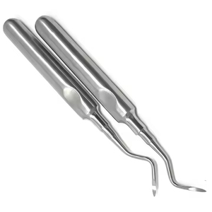 Elevadores de extracción dental manuales con punta curva de 4mm Instrumentos quirúrgicos de luxación de raíz reutilizables hechos de acero y plástico - Product Image 1