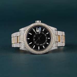 นาฬิกาเพชรมอยส์ซอไนท์นาฬิกาสแตนเลสสตีลดีไซน์หรูหราหรูหราหน้าปัดแฟชั่นสำหรับผู้ชาย - Product Image 2