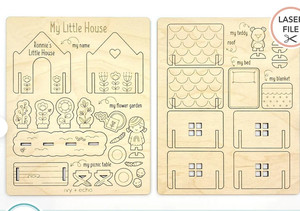 Laser cắt tập tin <span class=keywords><strong>Pop</strong></span> ra đồ chơi nhà, trẻ em Playhouse với giường vườn - Product Image 3