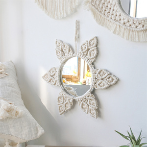 Miroir mural en macramé bohème moderne Vente en gros de qualité standard pour décorations de salon et de chambre à coucher - Product Image 6