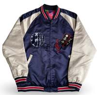 Veste Sukajan de sumo réversible Dope Ryogoku Mt. Bannière néon brodée Fuji, côté premium, souvenir japonais, service OEM