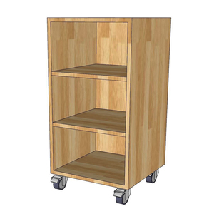 TCN68026 Natural Wood 3-Drawer Mobile Personal <b>Locker</b> for <b>Storage</b> - Product Image 3