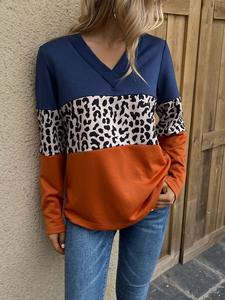 Sweat-shirt décontracté surdimensionné pour femme, manches longues, haut à blocs de couleur - Product Image 6