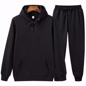 Ensemble de survêtement sportif hiver 2026 : sweat à capuche et pantalon, manches longues, décontracté, 100 % coton molletonné, personnalisable avec logo - Product Image 3