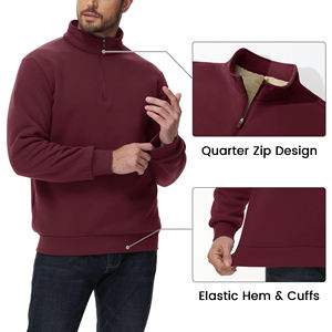 Automne et hiver nouvelle mode pull ample à manches longues couleur unie pull tricot Zip pull sweats hommes - Product Image 5