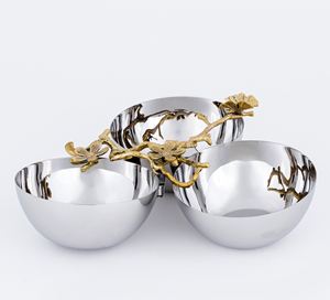 Bols à salade et à fruits émaillés en laiton floral de design moderne Bols à noix et articles de décoration Artisanat en métal du fabricant - Product Image 5