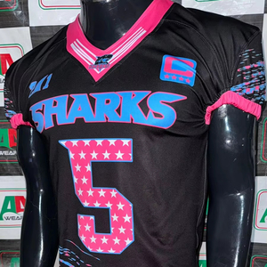 ผ้าระบายอากาศได้ดีผ้าทอลายทแยงเสื้อเจอร์ซีย์ทีมอเมริกันฟุตบอลแบบสั่งทำ - Product Image 5