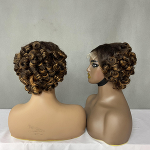 Peluca de Cabello Humano Económica de Primera Calidad, Color Piano, 4x4, con Rizos de Encaje, Precio Bajo, Peluca Bob SDD, Ajuste Cómodo para Todo el Día - Product Image 3