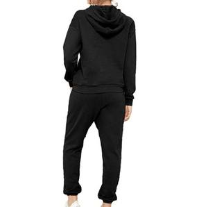 เสื้อกีฬาแบบสวมหัวมีฮู้ดของผู้ชายเสื้อสเวตเชิ้ตแบบกำหนดเองสีดำเย็บ - Product Image 5