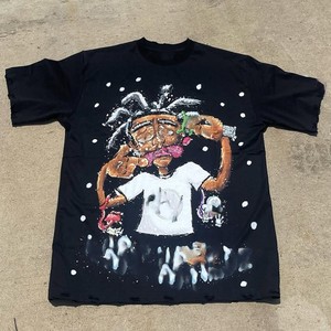 เสื้อยืดผ้าฝ้ายพิมพ์ลายวินเทจสำหรับผู้ชายเสื้อยืดลายสกรีนโอเวอร์ไซส์ผ้าแอซิดแอซิดสำหรับ100% - Product Image 4