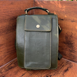 Full Grain Genuine Leather Crossbody Bag with Several Compartment & Cell Phone Holder Hand <b>Stitched</b> Leather Sling Bag for Unisex - Product Image 4