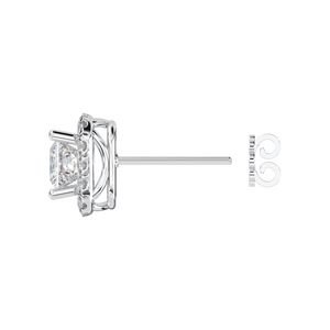 925 Sterling bạc cơ bản ounded vuông hình Cubic Zirconia Stud Bông tai chất lượng cao ngọc trai vàng mạ cho phụ nữ của Đảng - Product Image 6