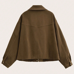 Veste de moto réversible imperméable en PU pour homme, modèle 2026, best-seller, séchage rapide, col zippé, marron, style streetwear - Product Image 2