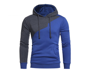 Pull chauffant à capuche en molleton de taille américaine de couleur tissée sans fermeture éclair pour hommes - Product Image 1
