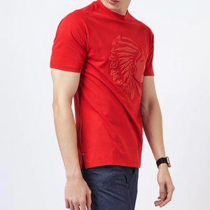 Logotipo personalizado impreso hombres 100% algodón camisetas de manga corta/último diseño para hombres en relieve logotipo diseño calle camisetas - Product Image 4
