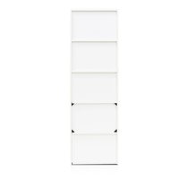 Étagère en bois blanc pour décor à la maison, étagère de rangement en cube de livres, étagère ouverte, bibliothèque étroite à 5 niveaux