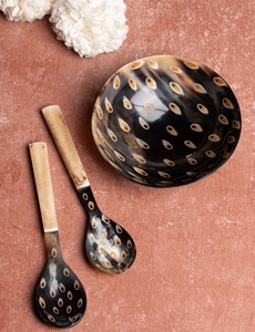 ชุดชามพร้อมช้อนและส้อมลายเขาควายธรรมชาติ6นิ้วทำด้วยมือตกแต่งบ้านสไตล์วินเทจเรียกระโหลก - Product Image 5