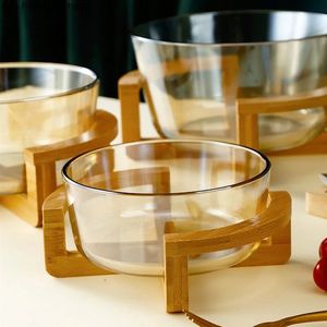 ชามเสิร์ฟทรงกลมทำจากแก้วใสพร้อมปูดีไซน์ทันสมัย - Product Image 1