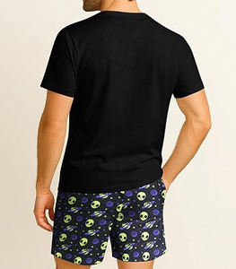 Ensemble de t-shirts respirants pour hommes 100% coton imprimé tout match avec short ensemble court d'été en gros - Product Image 3