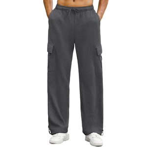2025 pantalons pour hommes coton jambe large Baggy pantalons de survêtement coupe droite personnalisé décontracté coupe ample tricoté Joggers décontracté incurvé rayé - Product Image 2