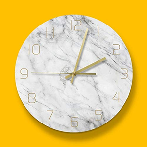 Reloj de mármol Natural de estilo europeo de lujo para Hotel, reloj de pared de diseño Art Deco para sala de estar, pantalla de aguja de cuarzo de estilo Simple - Product Image 6