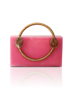 Bolso de Mano de Resina Premium para Mujer, Elegante Bolso de Fiesta Transparente de Acrílico con Cadena Dorada para Bodas y Eventos - Product Image 1