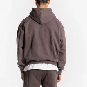 High Quality vintage Style <b>Men's</b> Zipper <b>Hoodies</b> 100%Cotton Fleece Streetwear <b>Hoodies</b> with Custom Printing & Embroidery Wholesale - Product Image 2