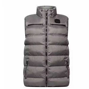 High Quality Breathable Winter <b>Men</b> Puffer <b>Vest</b> with Customizable Logo Washed Finish Solid Color Outerwear - Product Image 2