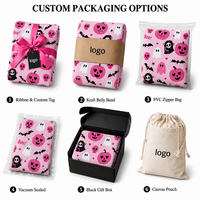 Couverture Sherpa personnalisée en sublimation pour Halloween, idéale pour les événements d'entreprise, la décoration hôtelière et les programmes saisonniers