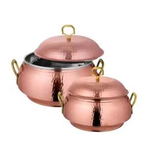 Cazuela dorada de primera calidad con tapa, decoración de mesa redonda, platos para servir comida, olla de servidor de celebración Eid en precio al por mayor - Product Image 2