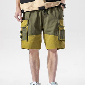 2024 hommes été décontracté coton Cargo Shorts haute rue mode brodé dentelle décoration multi-poches coupe ample solide - Product Image 5