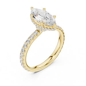 Bague de fiançailles de conception de couronne 14K Bijoux de mariée uniques - Product Image 3