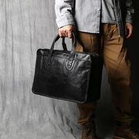 Sac à main pour ordinateur portable en cuir véritable pour homme, durable, portable, format A4, 15,6 pouces, sac de voyage décontracté pour affaires, grande capacité
