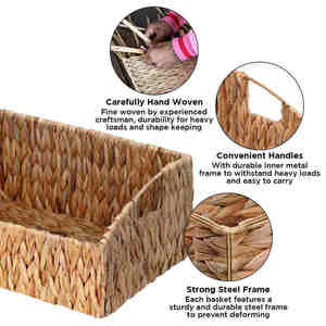 Top Choice High Quality Handwoven Water Hyacinth <b>Storage</b> <b>Basket</b> <b>for</b> <b>Bathroom</b> Home Decor Directly Made in Vietnam - Product Image 2