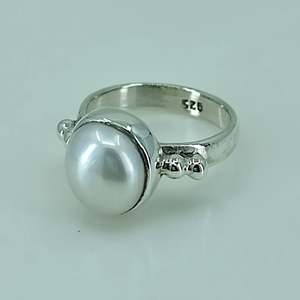 Bague en argent sterling 925 faite à la main, style bohème, pierre de naissance de juin, perle d'eau douce, cadeau idéal pour son anniversaire ou son anniversaire de mariage - Product Image 3