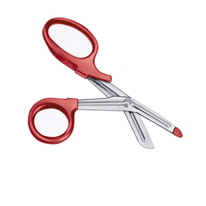 Medial Primeros auxilios Acero inoxidable Trauma Vendaje Tijeras Mango de plástico rojo DIY Tijeras de utilidad multiusos - Product Image 5