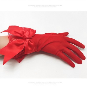 Elegantes guantes hasta la muñeca con lazo de encaje de poliéster/algodón para mujer, mitones nupciales, accesorios para disfraces de fiesta de té y Noche - Product Image 6
