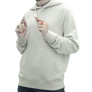 Sudaderas de lana de talla grande para hombres y venta al por mayor, Sudadera con capucha de manga larga de color sólido personalizada, sudaderas con capucha de etiqueta privada de la mejor calidad - Product Image 3