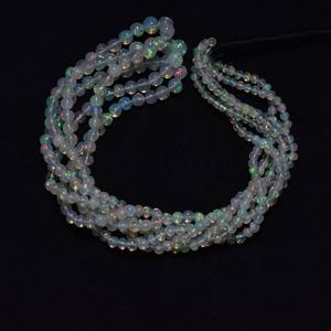 Perles rondes facettées en opale éthiopienne, qualité AAA, perles rondes en opale, 3-4,75 mm, brin de 16 pouces pour la fabrication de bijoux - Product Image 1