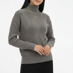 Sudadera de Cuello Alto para Mujer, Estampado Frontal, 100% Algodón, Tela Premium, Estilo Holgado, Alta Calidad, Servicio OEM, Estilo Cálido de Otoño - Product Image 4
