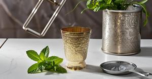 Koi Style Designer Mint Julep Cup Tasses à café en verre en laiton Tasse à eau en verre à boire - Product Image 4
