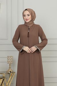 Abaya de luxe modeste d'Arabie Saoudite, respirante, abayas islamiques fermées pour femmes musulmanes, vente en gros aux meilleurs prix, robe - Product Image 6