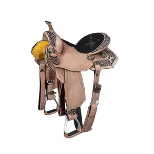 Western Premium Leather Barrel Racing Horse Tack Saddle with Custom Colour and Size Available at Best Supply