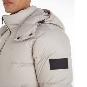 Chaqueta Acolchada Impermeable con Capucha, Personalizada con Logotipo Frontal Impreso OEM, Transpirable, Gruesa, para Hombre, Informal, de Invierno, con Bolsillos, Diseño Sólido, la Mejor - Product Image 5