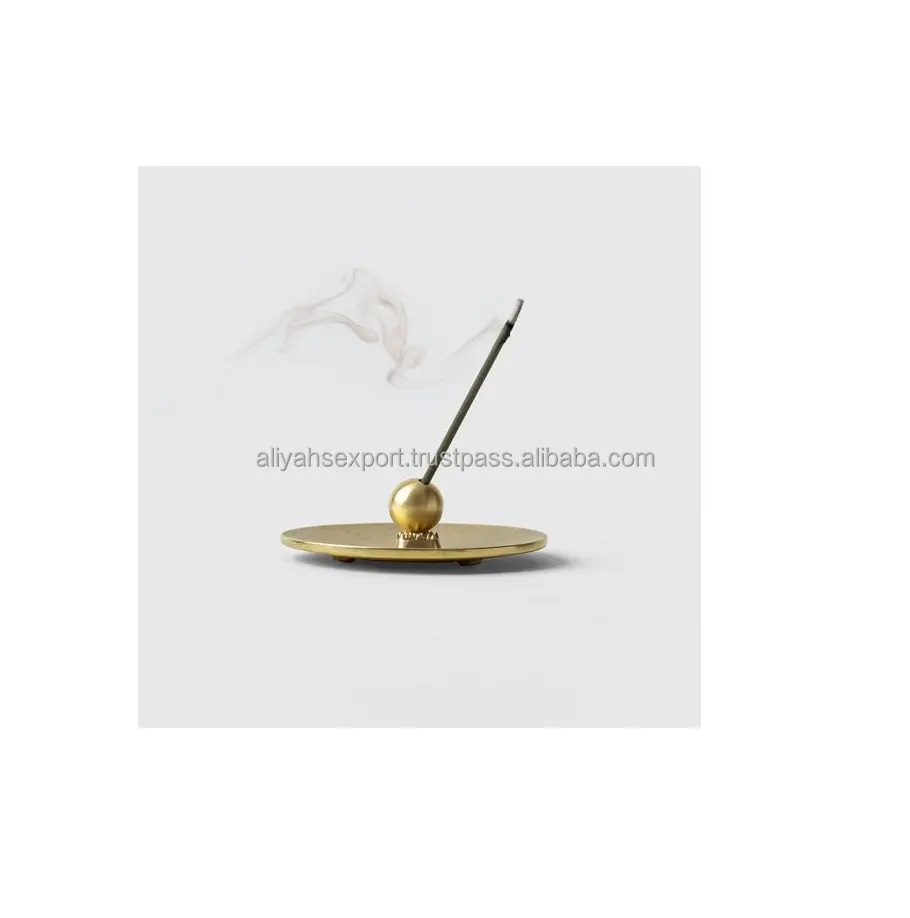 Brass Sphere Incense Stick Holder Solid Design with Royal Gold Finishes Designs Indoor Natural Fragrance Incense Burner