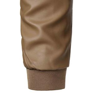 Veste en cuir pour hommes 2023 hiver manteau en cuir Pu col de baseball élégant affaires chemise décontractée vêtements d'extérieur - Product Image 4