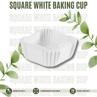 Fabriqué en Italie Papier sulfurisé personnalisable Jetable Carré Blanc Cuisson Tasse Cupcake Doublures Cas Taille Différente