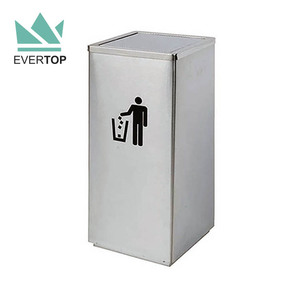 Poubelle carrée à couvercle d'<span class=keywords><strong>action</strong></span> à pointe DB-43D Poubelle d'hôtel moderne Poubelle commerciale <span class=keywords><strong>en</strong></span> acier inoxydable Poubelle de cuisine - Product Image 1