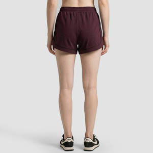 Element Korean Style High-Waist Shorts in Maroon XS Size Breathable Spandex & Polyester Customizable Logo Pattern <b>Bow</b> Decoration - Product Image 2